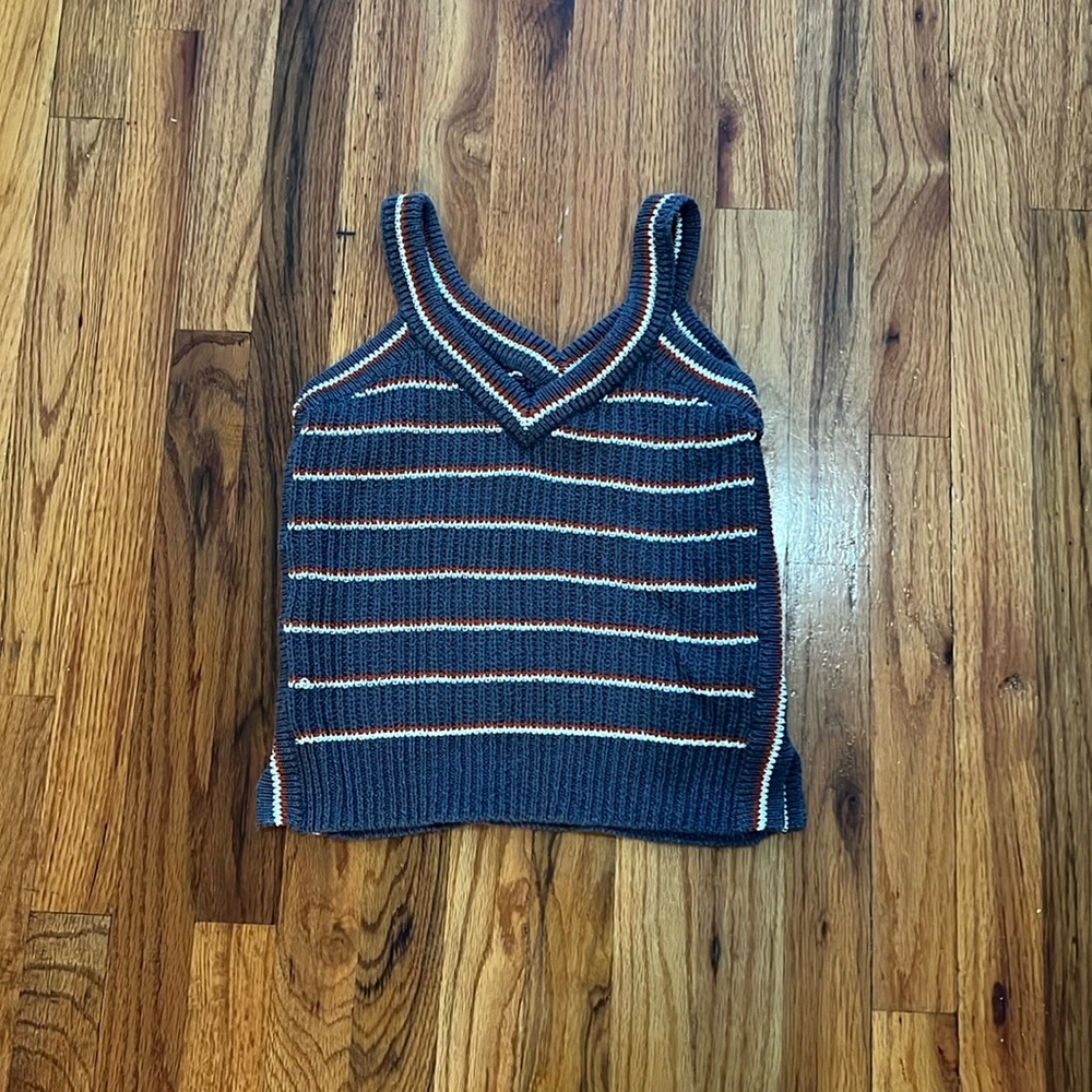 Stripped ripped tank top